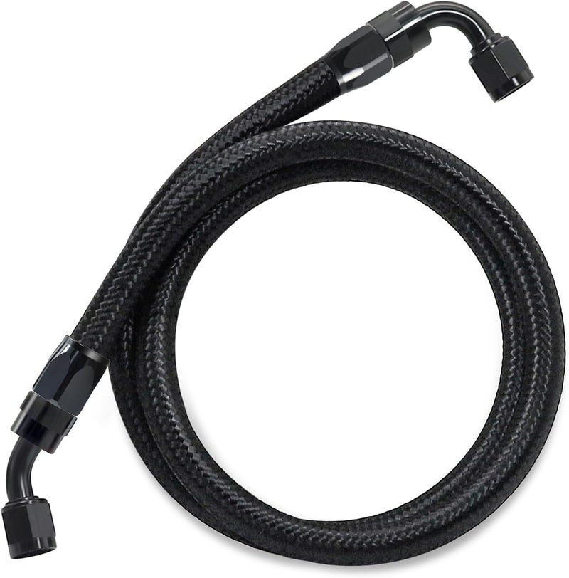 ZONBANG 6AN Fuel Line Kit CPE, 2FT Assembled AN6 Braided Fuel Line with Hose End Fitting(45°+90°) - Image 1